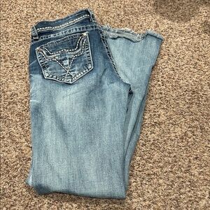 Grace in LA Long horn Light Blue Boot Cut Jeans